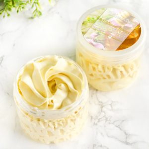 Gul body butter med villblomst og honning duft