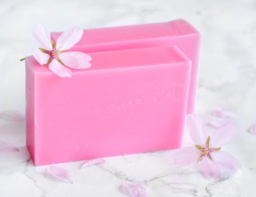 Rosa kaldprosess såpe med kirsebær duft