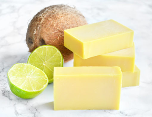 Gul kaldprosess såpe med duft av kokosnøtt og lime