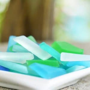 Blå og grønn sjøglass inspirert såpe med frisk, søt duft av hav, bris og sitrus