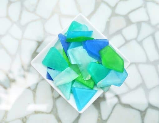 Blå og grønn sjøglass inspirert såpe med frisk, søt duft av hav, bris og sitrus