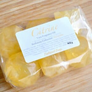 Fødselssteininspirert såpe for november designet som citrin
