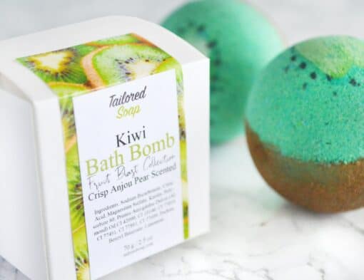 Kiwi badebombe, frukt inspirert håndlaget på Tananger av Tailored Soap